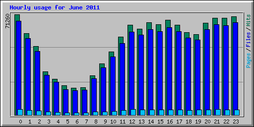 Hourly usage for June 2011
