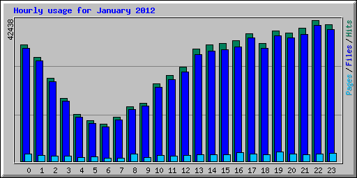 Hourly usage for January 2012
